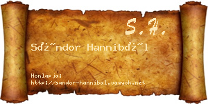 Sándor Hannibál névjegykártya