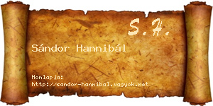 Sándor Hannibál névjegykártya